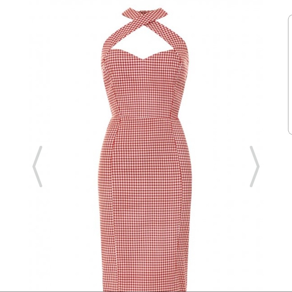 Collectif Red Gingham Pencil Dress